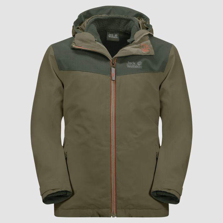 Chamarra Jack Wolfskin Snowfrost 3in1 Niños Verde Oliva Mexico-3175912